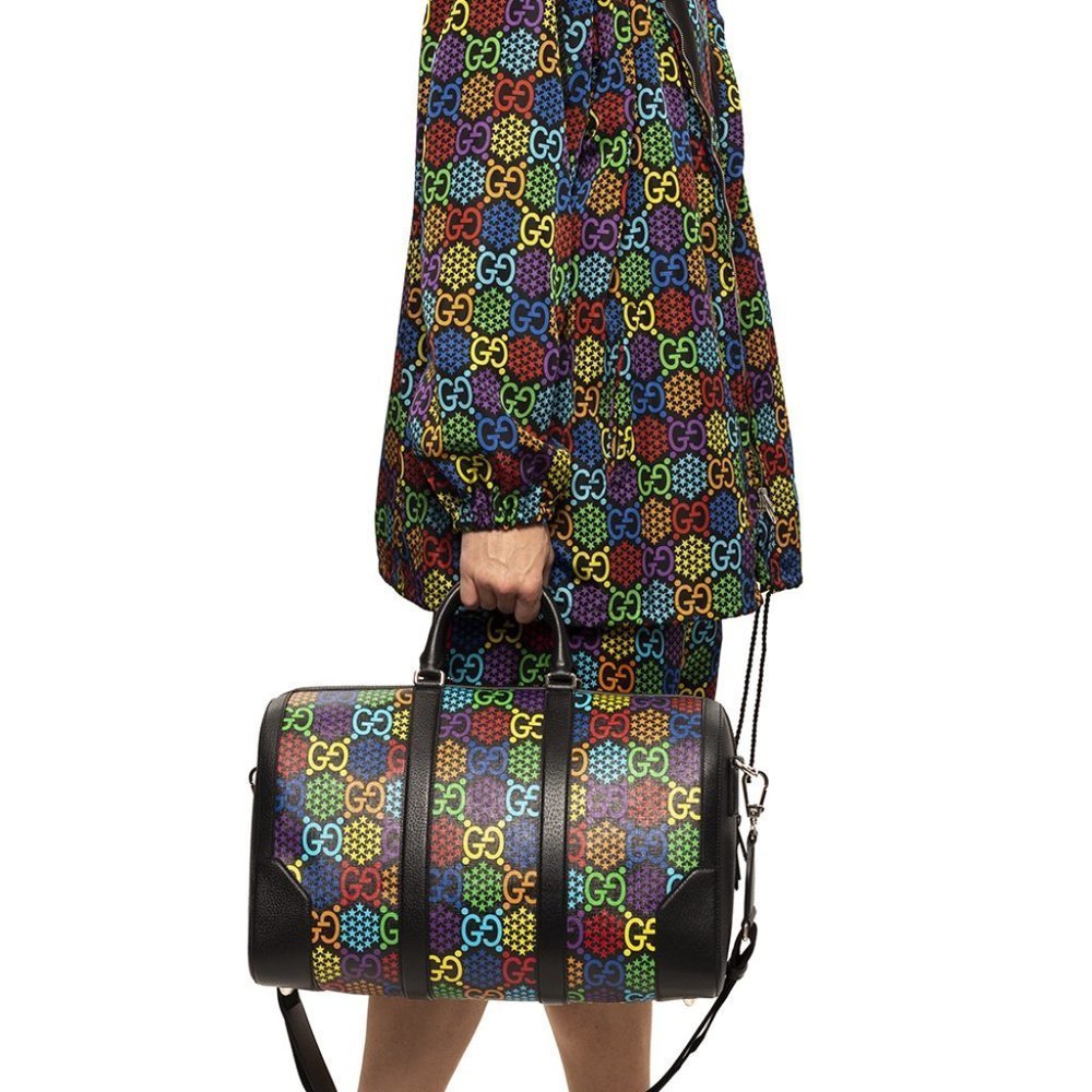 ❌❌ Gucci Psychedelic holdall duffle black rainbow multicolor weekend travel bag - Picture 3 of 8